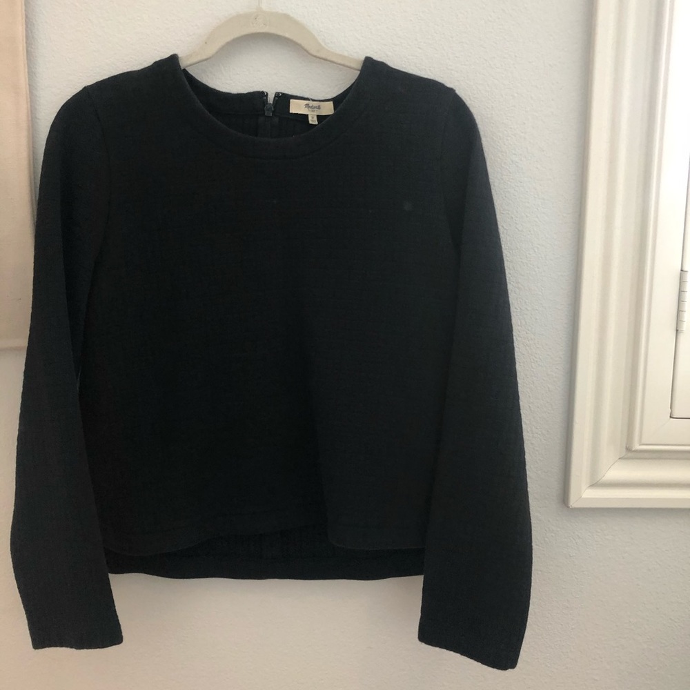 Waffle Knit Black Madewell Top Size M